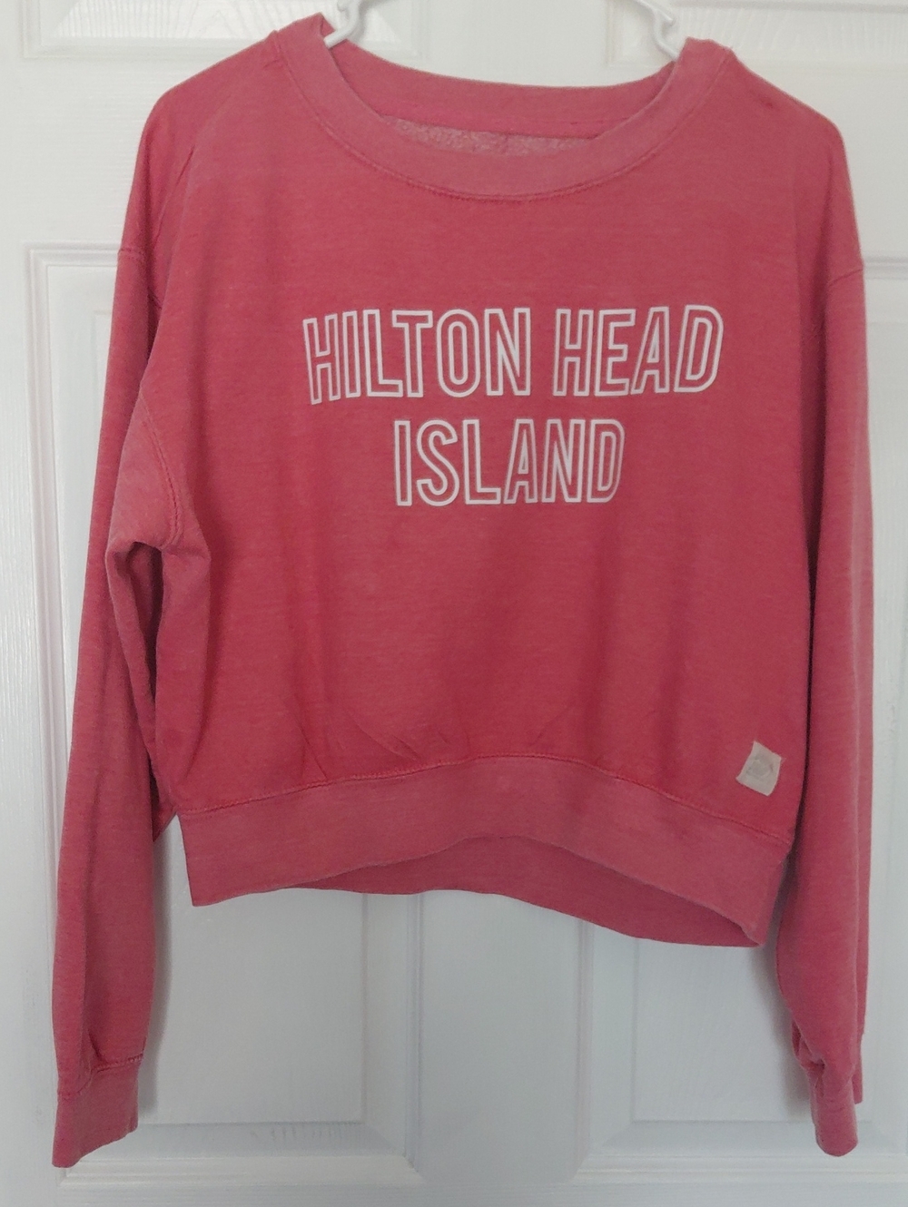 Pop Surf Hilton Head Island Pink Cropped crew neck Sweatshirt  Medium Vacation
